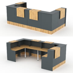 Комплект Ресепшнов СТАЙЛ №3, Темно-серый и Дуб Золотистый