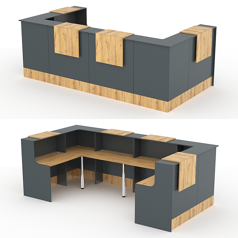 Комплект Ресепшнов СТАЙЛ №3, Темно-серый и Дуб Золотистый