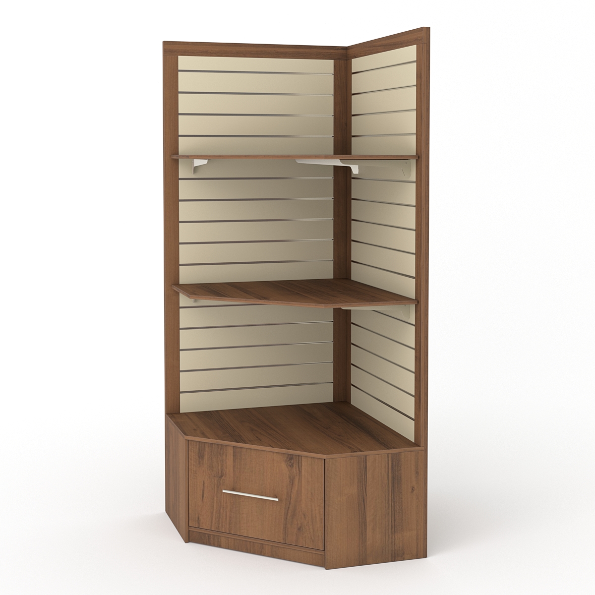 Стеллаж ПРОФИТ №3, Орех + Крем Вайс