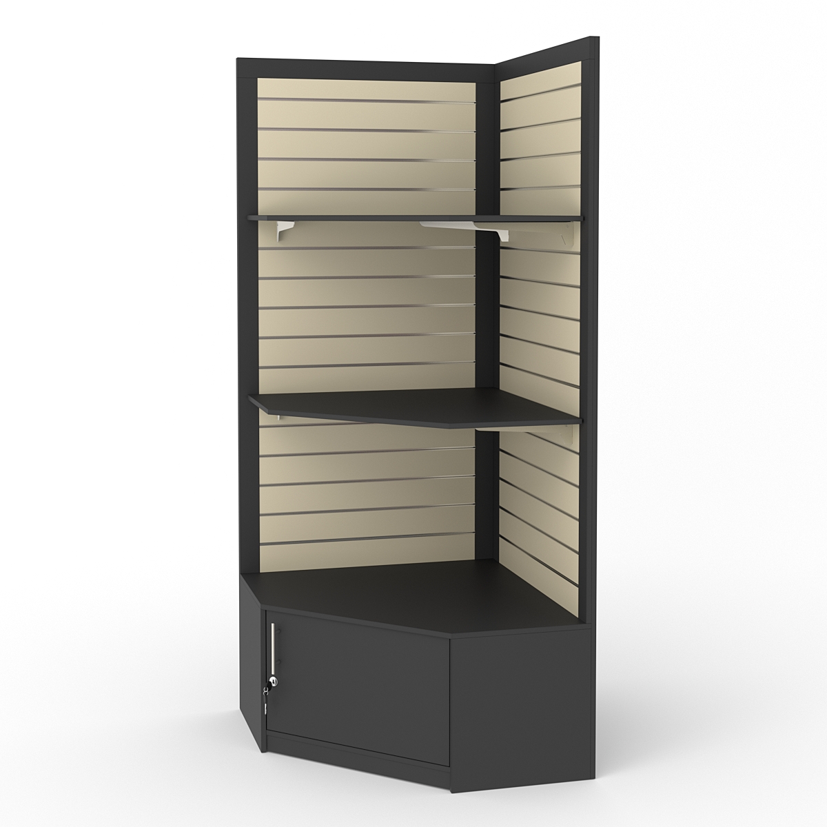 Стеллаж ПРОФИТ №4, Черный + Крем Вайс 10-U2236