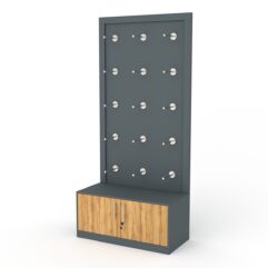 Стеллаж ПРОФИТ №6, Темно-серый и Дуб Золотистый