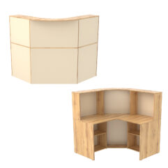 Ресепшн ИНСТАЙЛ №2 угловой, Дуб Золотистый и Крем Вайс