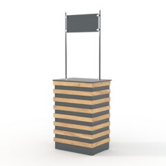 Стойка-ресепшн №2 стационарная, Темно-серый и Дуб Золотистый