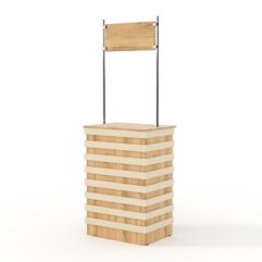 Стойка-ресепшн №2 стационарная, Дуб Золотистый и Крем Вайс