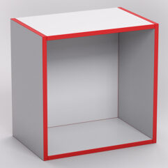Стеллаж КОНСТРУКТОР №1, Серый, кромка красная