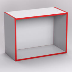 Стеллаж КОНСТРУКТОР №2, Серый, кромка красная
