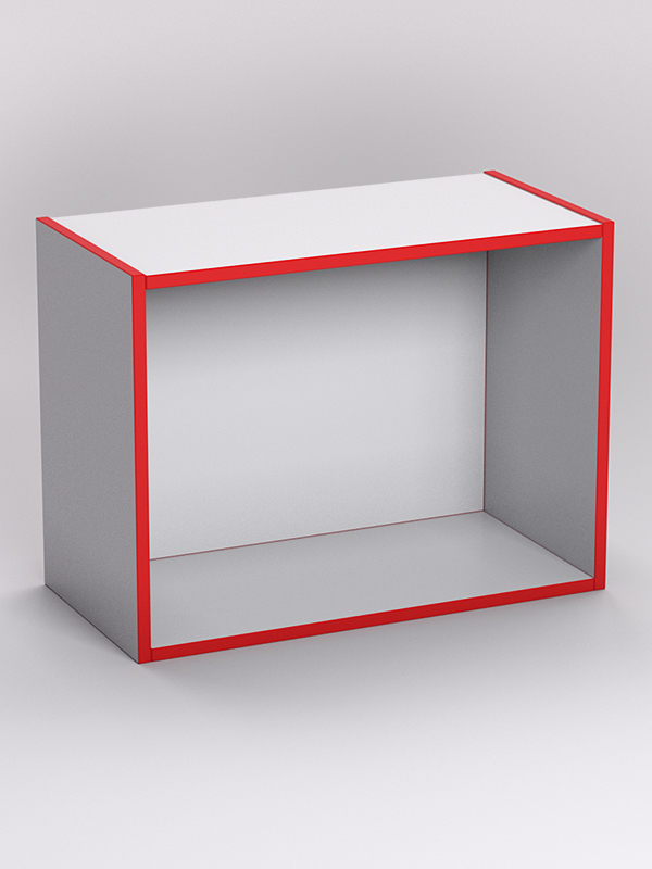 Стеллаж КОНСТРУКТОР №2, Серый, кромка красная