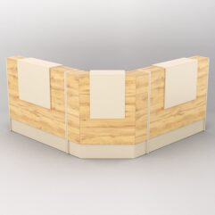 Комплект ресепшнов Ультра №9+№9+№9А (без тумб), Крем Вайс и Дуб Золотистый