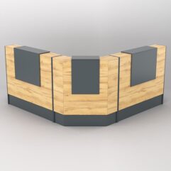 Комплект ресепшнов Ультра №9+№9+№9А (без тумб), Темно-серый и Дуб Золотистый