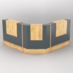 Комплект ресепшнов Ультра №9+№9+№9А (без тумб), Дуб Золотистый и Темно-Серый