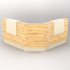 Комплект ресепшнов Ультра №9+№9+№9Б (без тумб), Дуб Золотистый и Крем Вайс U1148-U2236