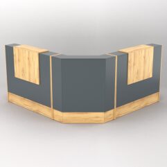 Комплект ресепшнов Ультра №9+№9+№9Б (без тумб), Дуб Золотистый и Темно-Серый