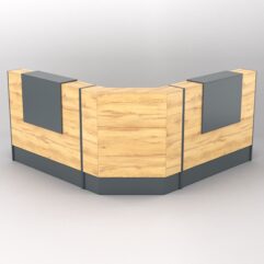 Комплект ресепшнов Ультра №9+№9+№9Б (без тумб), Темно-серый и Дуб Золотистый