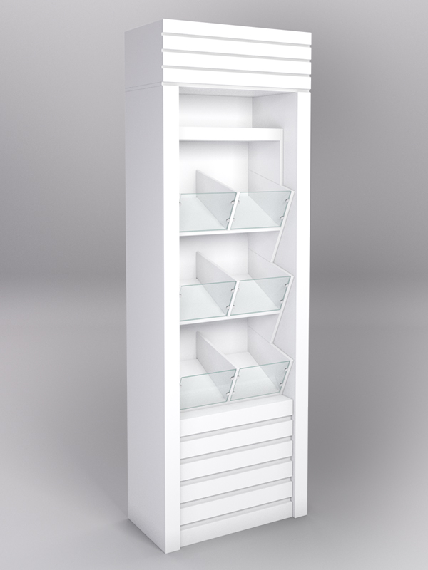 Стеллаж РОВЕЛЬ №3 с надставкой, Белый