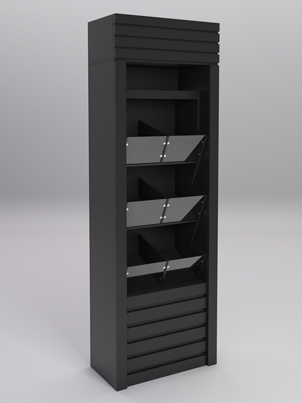 Стеллаж РОВЕЛЬ №3 с надставкой, Черный