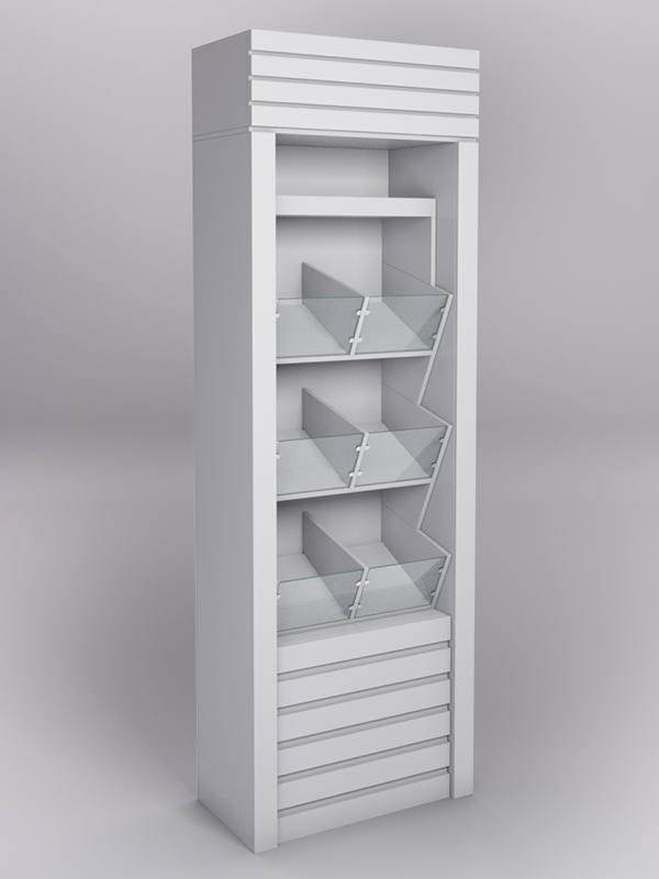 Стеллаж РОВЕЛЬ №3 с надставкой, Серый