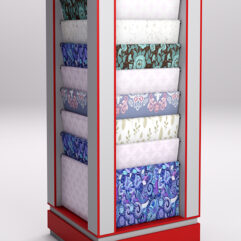 Стеллаж из ДСП для одежды,тканей и штор №5, Серый и Красный