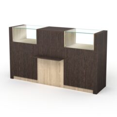 Кассовый стол КС №7-2А1Б, Дуб Сонома + Дуб Венге