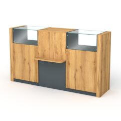 Кассовый стол КС №7-2А1Б, Темно-серый и Дуб Золотистый