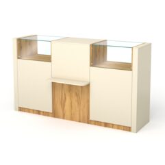 Кассовый стол КС №7-2А1Б, Дуб Золотистый и Крем Вайс