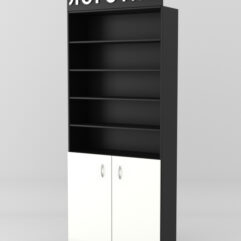 Стеллаж для чая и кофе №1 с фризом, Черный+Белый