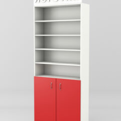 Стеллаж для чая и кофе №1 с фризом, Белый + красный