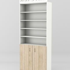 Стеллаж для чая и кофе №1 с фризом, Белый + Дуб Сонома