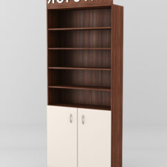 Стеллаж для чая и кофе №1 с фризом, Орех + Крем Вайс