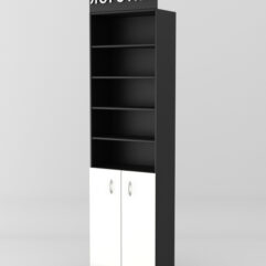 Стеллаж для чая и кофе №2 с фризом, Черный+Белый