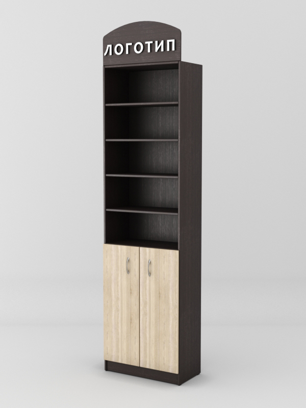 Стеллаж для чая и кофе №2 с фризом, Дуб Венге+Сонома