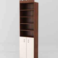 Стеллаж для чая и кофе №2 с фризом, Орех + Крем Вайс