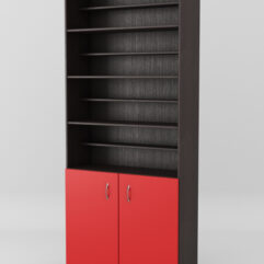 Стеллаж для чая и кофе №3, Дуб Венге + Красный