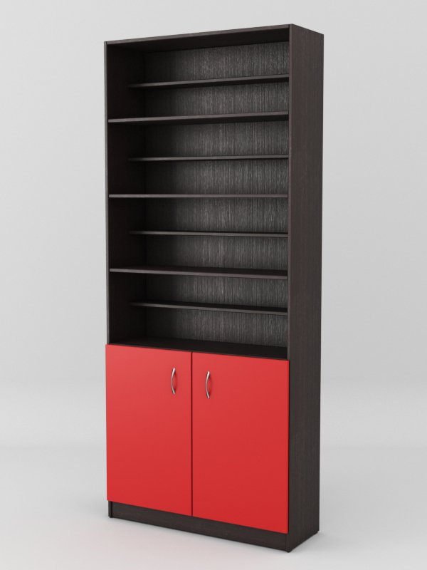 Стеллаж для чая и кофе №3, Дуб Венге + Красный