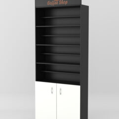 Стеллаж для чая и кофе №3 с фризом, Черный+Белый