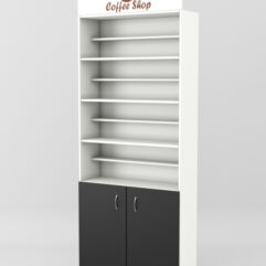 Стеллаж для чая и кофе №3 с фризом, Белый+Черный