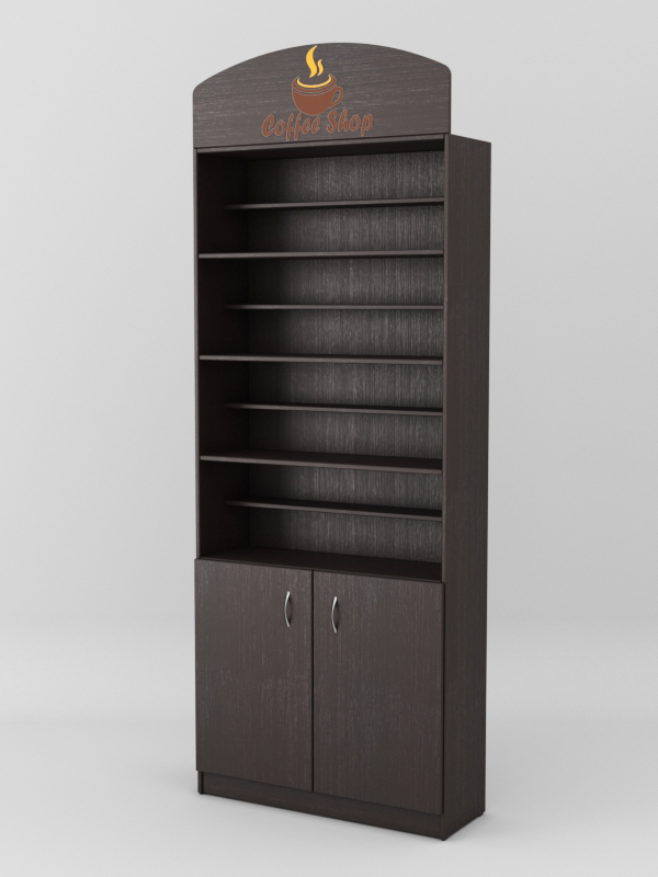 Стеллаж для чая и кофе №3 с фризом, Дуб Венге