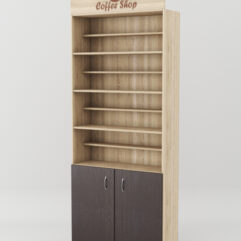 Стеллаж для чая и кофе №3 с фризом, Дуб Сонома + Дуб Венге
