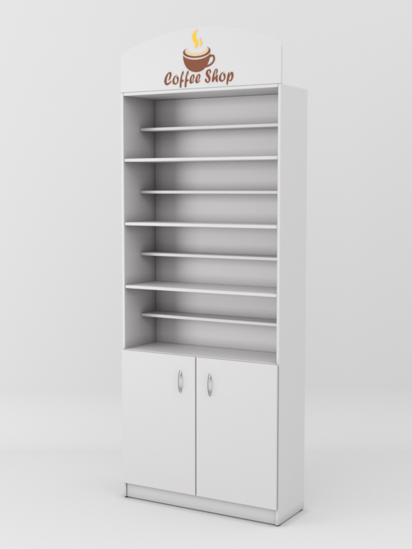 Стеллаж для чая и кофе №3 с фризом, Серый