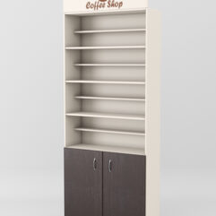 Стеллаж для чая и кофе №3 с фризом, Крем Вайс + Дуб Венге