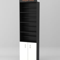 Стеллаж для чая и кофе №4 с фризом, Черный+Белый