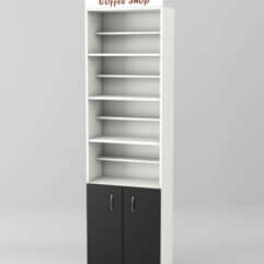 Стеллаж для чая и кофе №4 с фризом, Белый+Черный