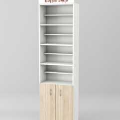 Стеллаж для чая и кофе №4 с фризом, Белый + Дуб Сонома