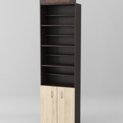 Стеллаж для чая и кофе №4 с фризом, Дуб Венге+Сонома