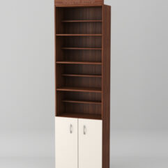 Стеллаж для чая и кофе №4 с фризом, Орех + Крем Вайс