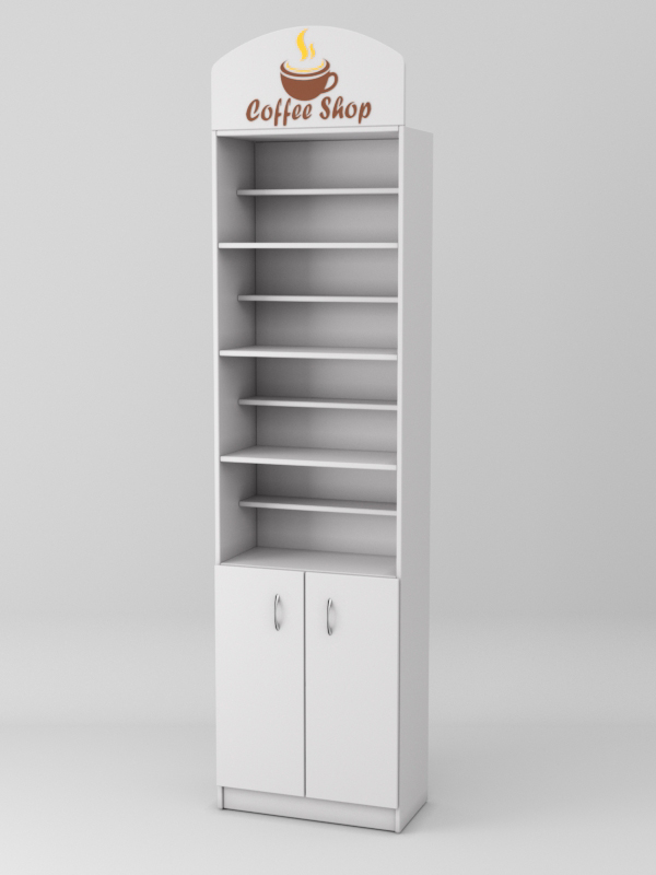 Стеллаж для чая и кофе №4 с фризом, Серый