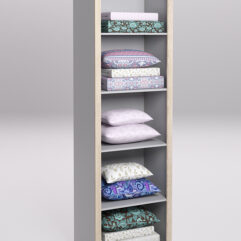 Стеллаж для постельного белья №2, Серый и Дуб Сонома