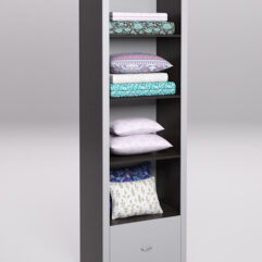 Стеллаж для постельного белья №3, Дуб Венге и серый