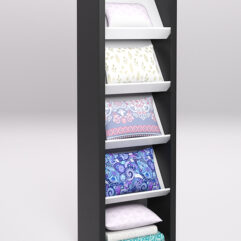 Стеллаж для постельного белья №9, Черный с белым