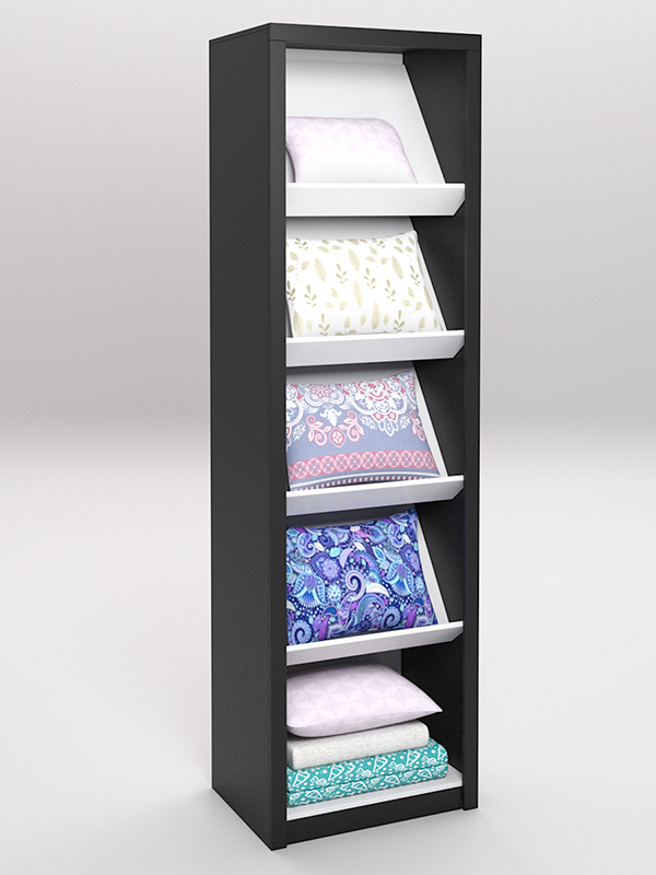 Стеллаж для постельного белья №9, Черный с белым