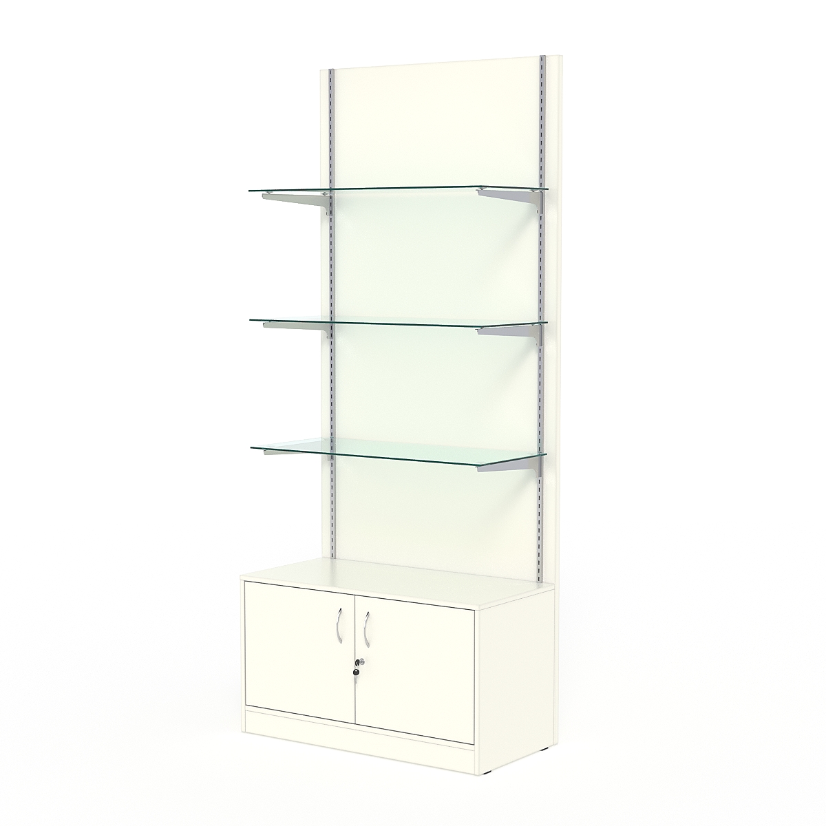 Стеллаж АСТЕРИЯ №1, задняя стенка ДСП, Белый